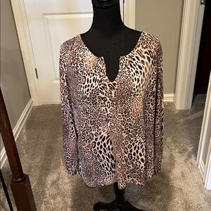 Faded Glory Leopard Print Blouse